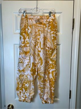 HAUTE HIPPIE Linen Blend Floral Cargo Jogger Pants